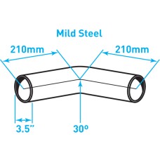 Exhaust Elbow 30º Bend, Mild Steel - 3.5"